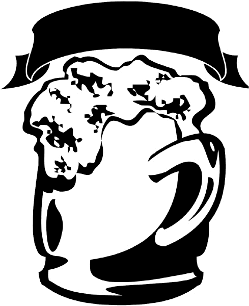 Cup of frothy beverage vinyl sticker. Customize on line. Food Meals Drinks 040-0360